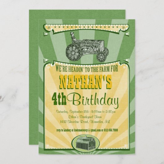 Party Einladung (Vorne/Hinten)