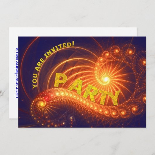 Party Einladung (Vorne/Hinten)