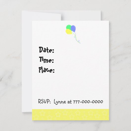 Party Einladung (Rückseite)