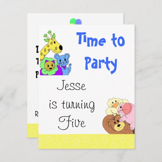 Party Einladung (Vorne/Hinten)