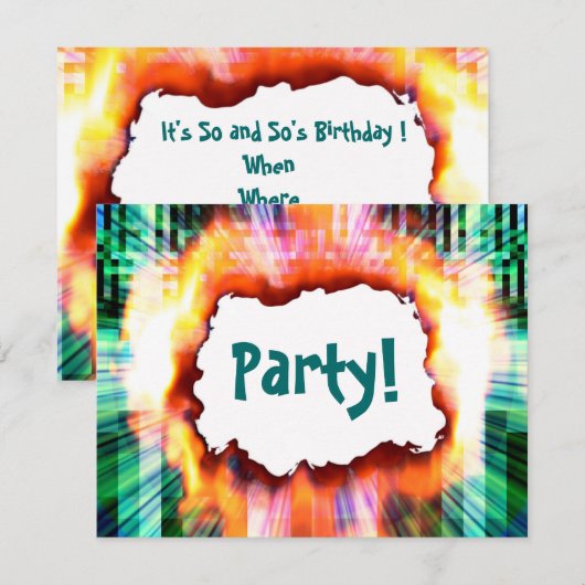 Party! Einladung (Vorne/Hinten)