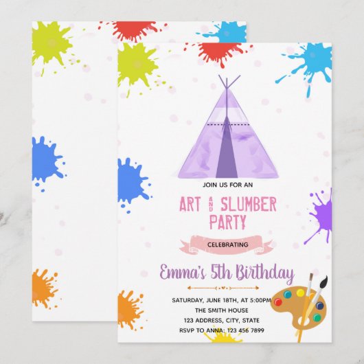 Party Einladung (Vorne/Hinten)