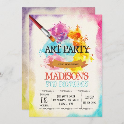 Party Einladung (Vorne/Hinten)