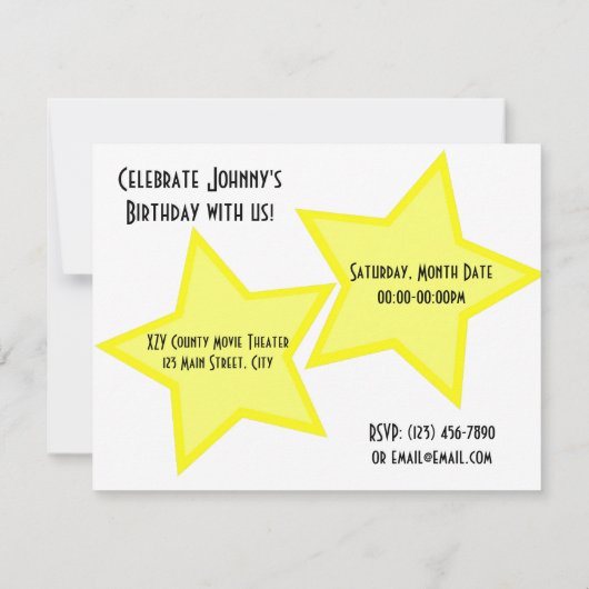 Party Einladung (Rückseite)