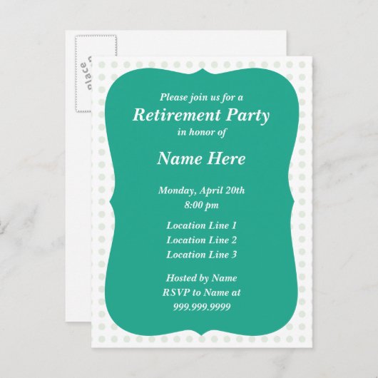 Party Einladung (Vorne/Hinten)