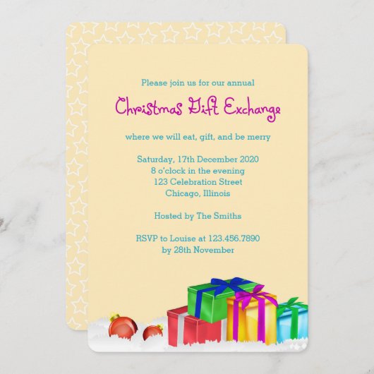 Party Einladung (Vorne/Hinten)