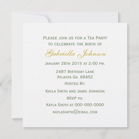 Party Einladung (Rückseite)