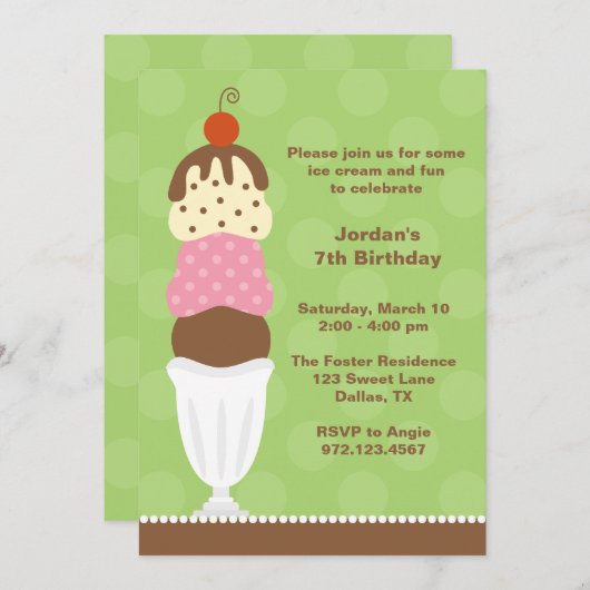 Party Einladung (Vorne/Hinten)