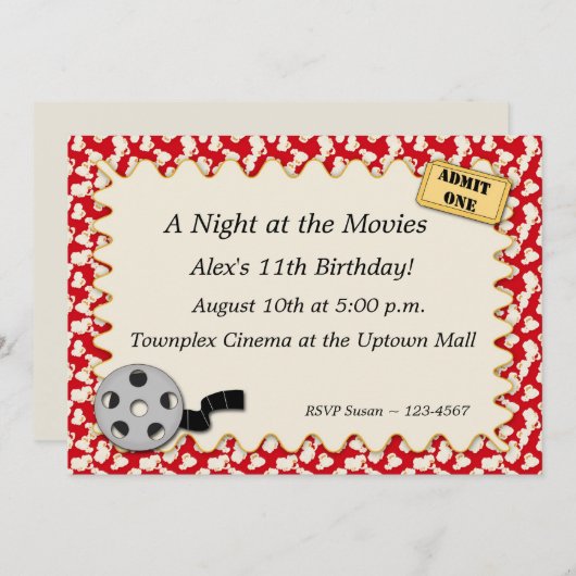 Party Einladung (Vorne/Hinten)