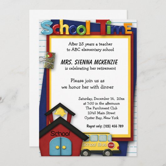 Party Einladung (Vorne/Hinten)