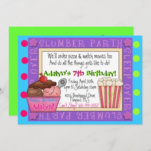 Party Einladung (Vorne/Hinten)