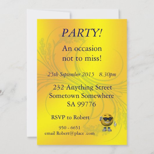 Party Einladung (Rückseite)