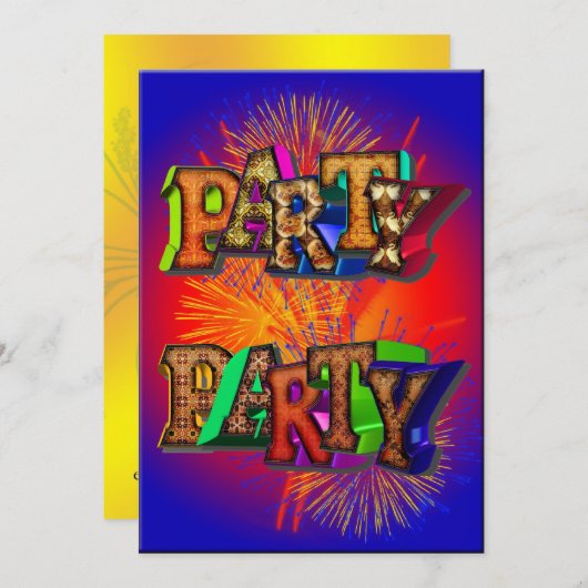 Party Einladung (Vorne/Hinten)