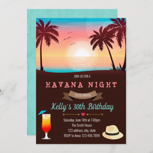 Party Einladung (Vorne/Hinten)