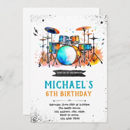 Party Einladung (Vorne/Hinten)