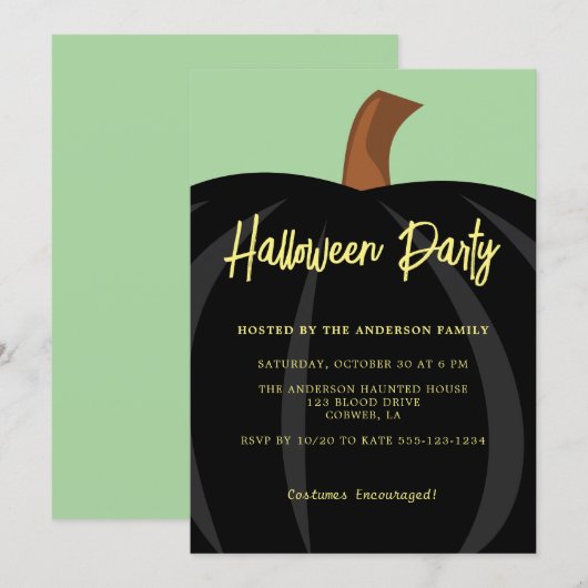 Party Einladung (Vorne/Hinten)