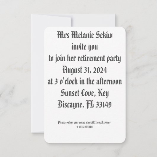 Party Einladung (Rückseite)