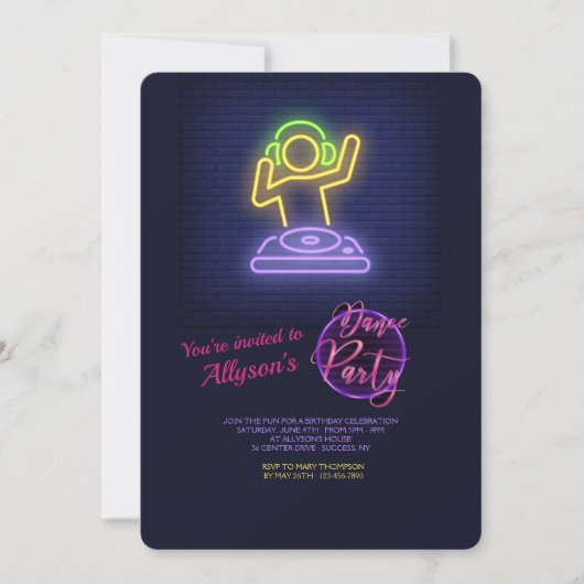 Party Einladung (Vorderseite)