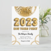 Party Einladung 2023 - Gold - neue Jahre (Stehend Vorderseite)