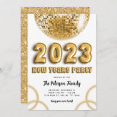 Party Einladung 2023 - Gold - neue Jahre (Vorne/Hinten)