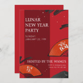 Party Einladung 2023 zum Mittagessen (Vorne/Hinten)