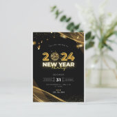 Party Einladung 2024 Postkarte (Stehend Vorderseite)