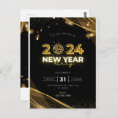 Party Einladung 2024 Postkarte (Vorne/Hinten)