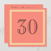 Party Einladung 30. Geburtstag - Lachskoralle (Vorne/Hinten)