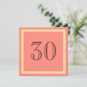 Party Einladung 30. Geburtstag - Lachskoralle (Stehend Vorderseite)