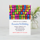 Party Einladung 3. Junge Ballons-Monster (Stehend Vorderseite)