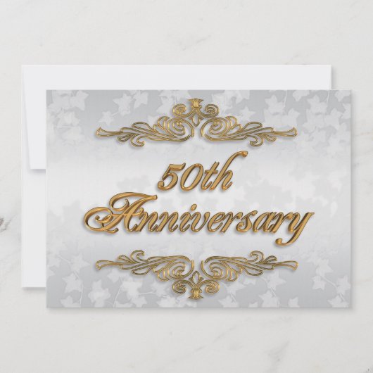 Party Einladung 50 Jahre elegant (Vorderseite)