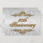 Party Einladung 50 Jahre elegant (Vorne/Hinten)