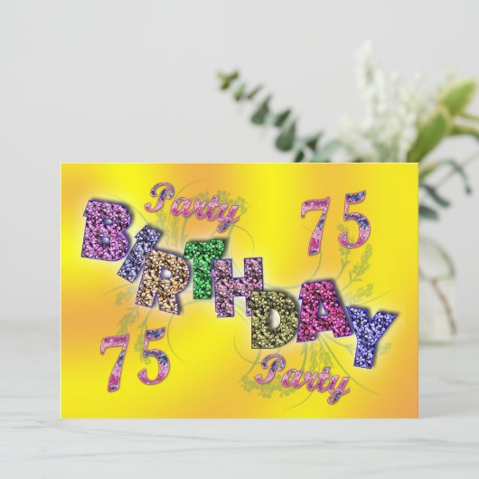 Party Einladung 75 (Stehend Vorderseite)