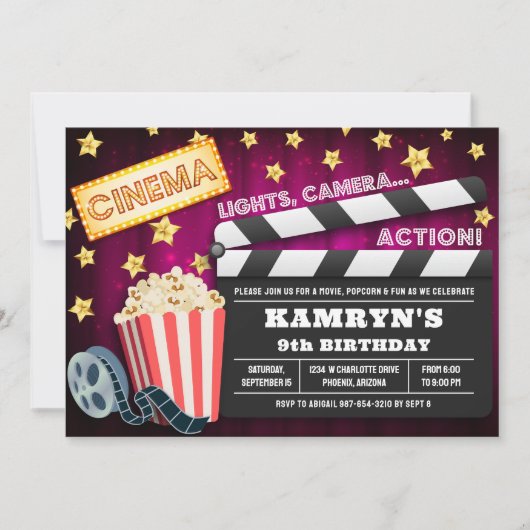 Party Einladung, Abend Einladung (Vorderseite)