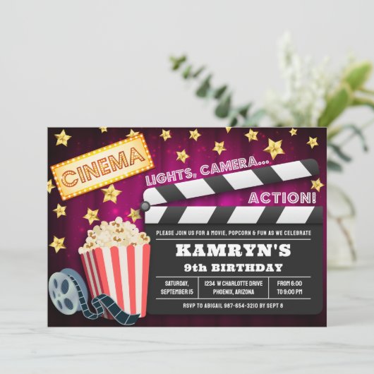 Party Einladung, Abend Einladung (Stehend Vorderseite)