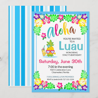 Party Einladung Aloha Tropical Luau