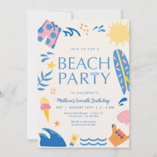 Party Einladung am Strand Sun and Surf Party Ein