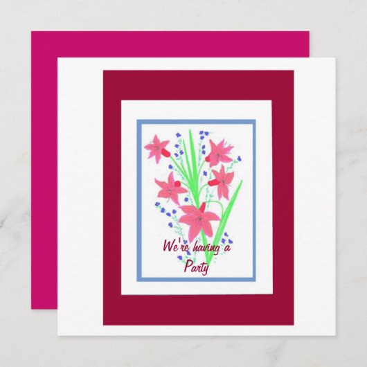 Party Einladung anpassbar (Vorne/Hinten)