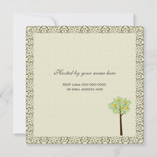 Party Einladung, Apfelbaum Einladung (Rückseite)