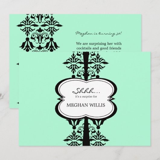 Party Einladung "April in Paris" (Vorne/Hinten)