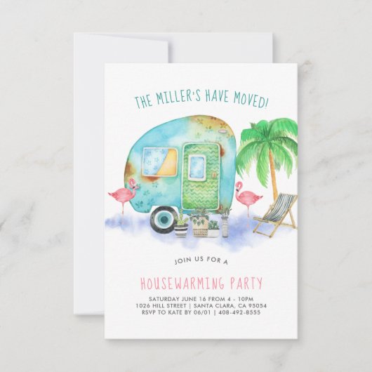 Party Einladung | Aquarellzug (Vorderseite)