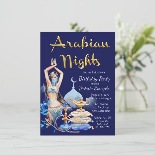 Party Einladung Arabian Nights (Stehend Vorderseite)