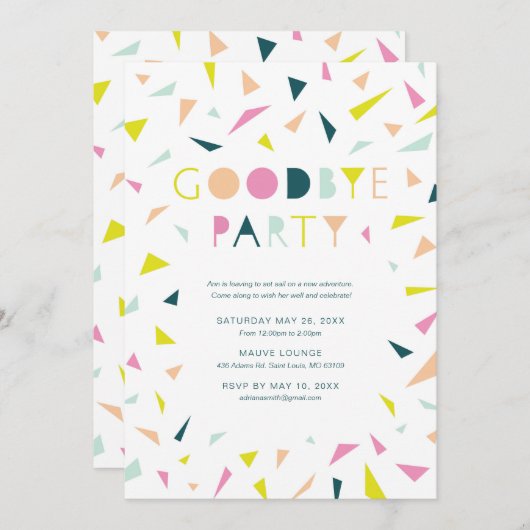 Party Einladung auf Wiedersehen (Vorne/Hinten)