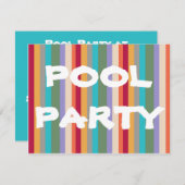 Party Einladung aus bunten Streifen (Vorne/Hinten)