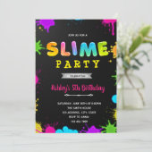 Party Einladung aus glattem und leepover Schleim (Stehend Vorderseite)