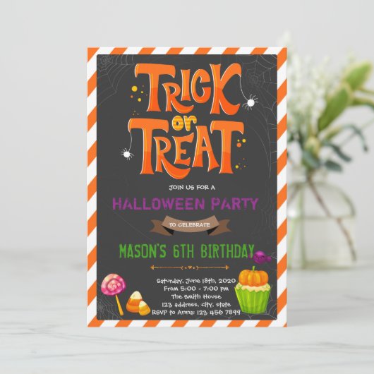 Party Einladung ausprobieren oder behandeln (Stehend Vorderseite)