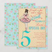 Party Einladung Ballerina (Vorne/Hinten)