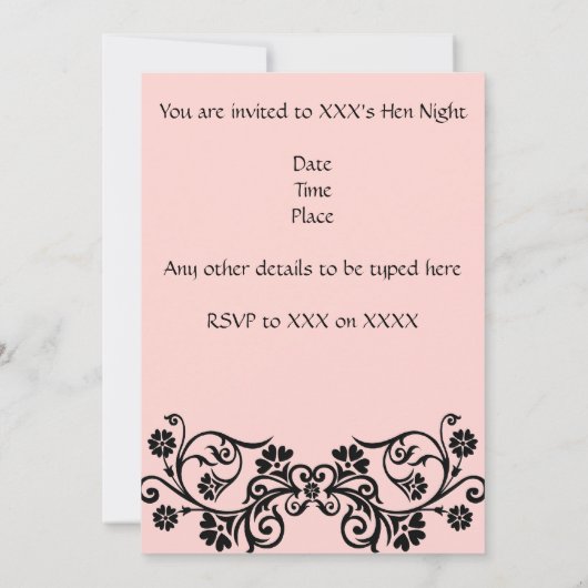 Party Einladung Batchelorette (Rückseite)