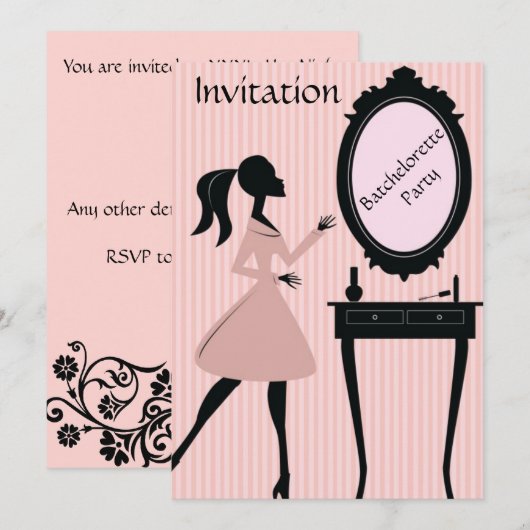 Party Einladung Batchelorette (Vorne/Hinten)