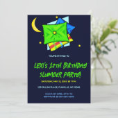 Party Einladung bearbeitbarer Slumber (Stehend Vorderseite)